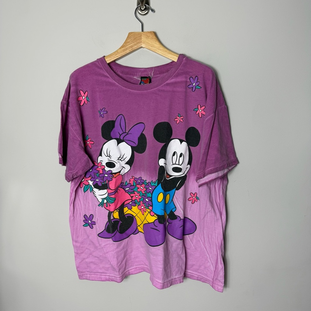 Vintage Disney Mickey Minnie Mouse Graphic Tee Shirt Short Sleeve Women’s *44